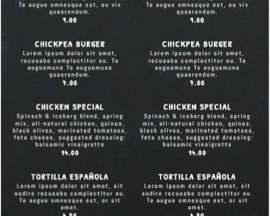 I will make restaurant menu chalkboard design