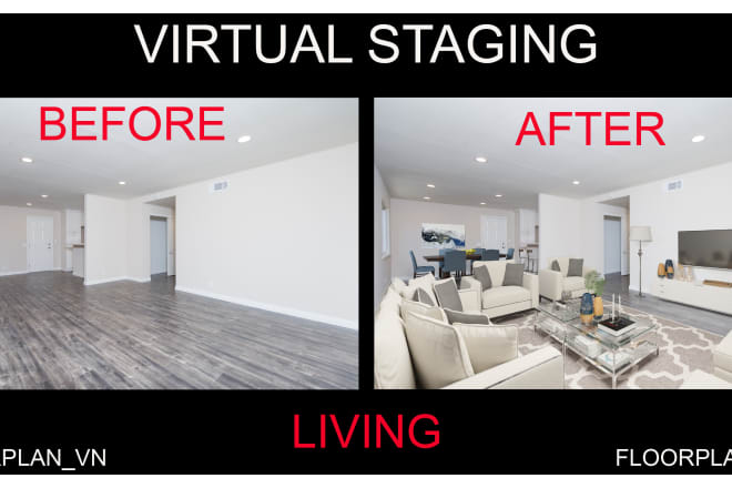 I will make virtual staging, virtual furniture