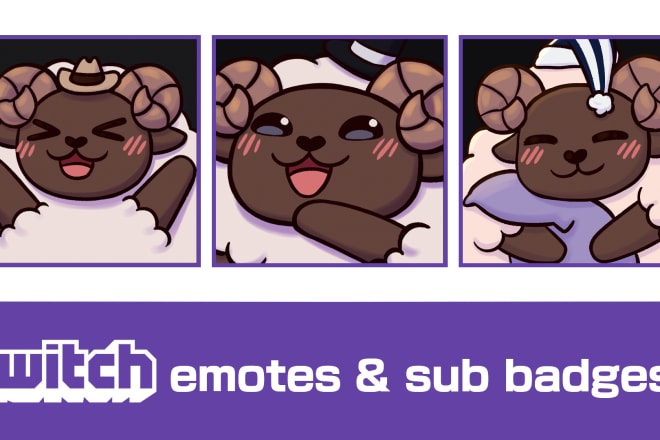I will make you cute emotes and badges for twitch discord youtube