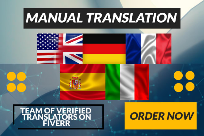 I will manually translate to english french german spanish and italian