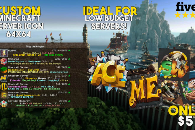 I will minecraft server personalized or with the packs we offer you unique