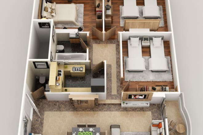 I will model,render 3d floor plan google sketchup interior,exterior