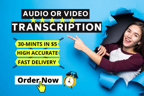 I will perfectly transcribe audio or do video transcription for you