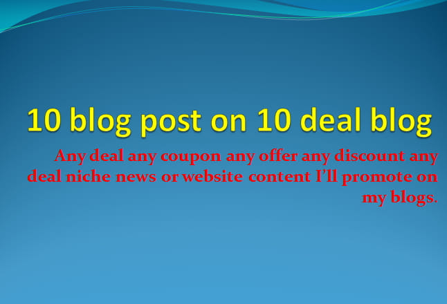 I will post a coupon on my 10 deal blog