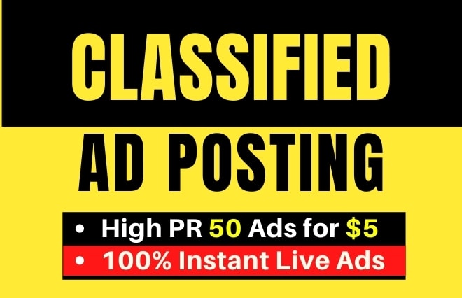 I will post your ads on top rank classified ad posting sites