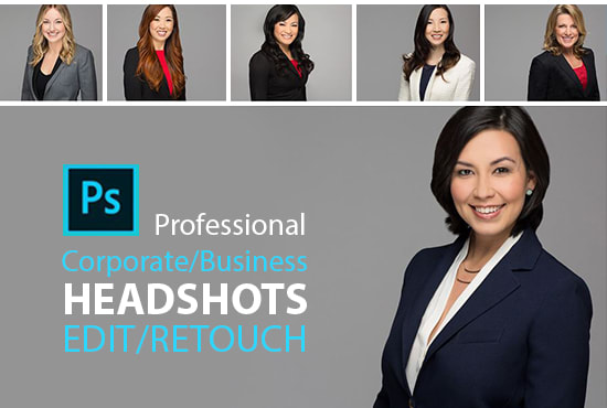 I will professionally retouch edit business headshots corporate portraits