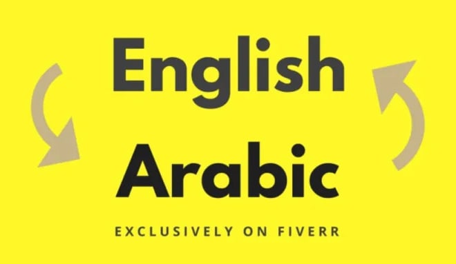 I will professionally translate english to arabic and vice versa