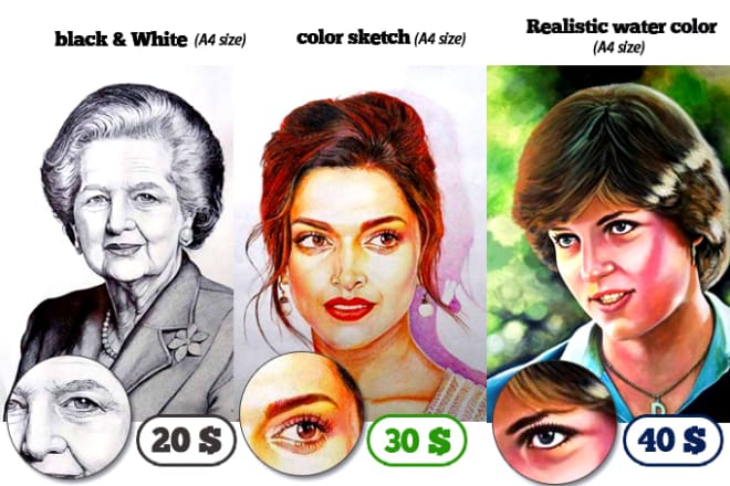 I will real draw cool realistic portrait