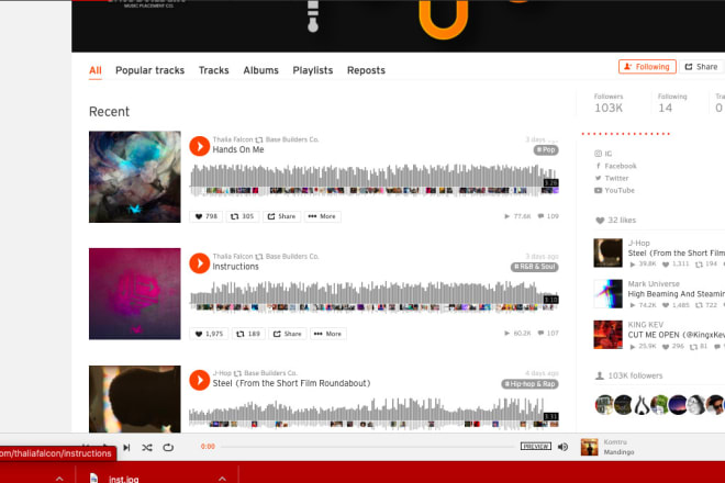 I will repost your song on a 103 k soundcloud page