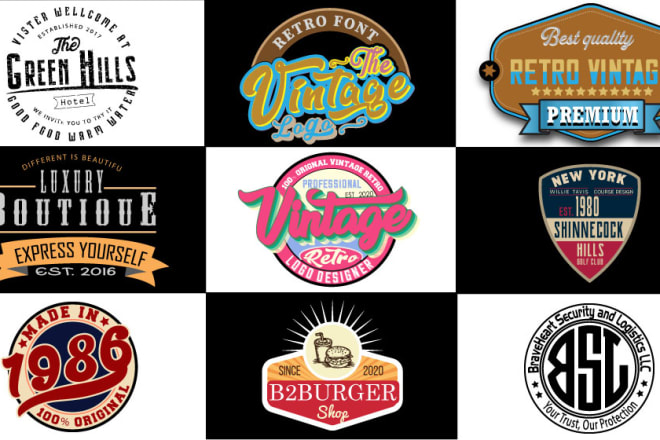 I will retro vintage badge logo
