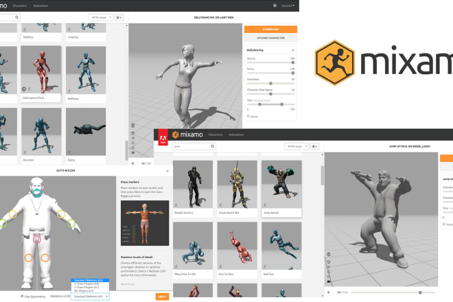 I will rig your character model for mixamo
