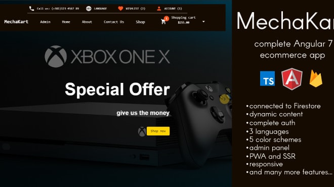 I will sell you an angular 7 and firebase e commerce template