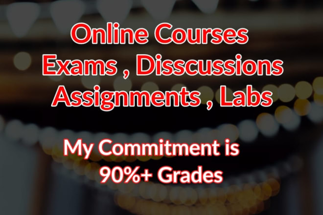 I will take control of your modules assignments,quizzes,discussions