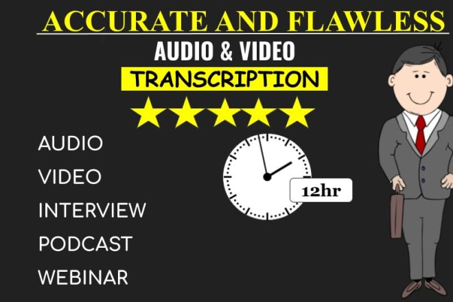 I will transcribe 60 minutes audio or video transcription in 24hrs