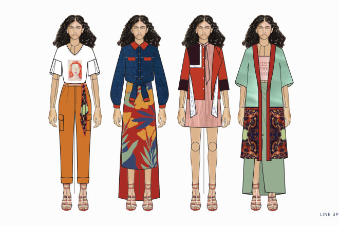 I will transform your fashion illustrations into flat design