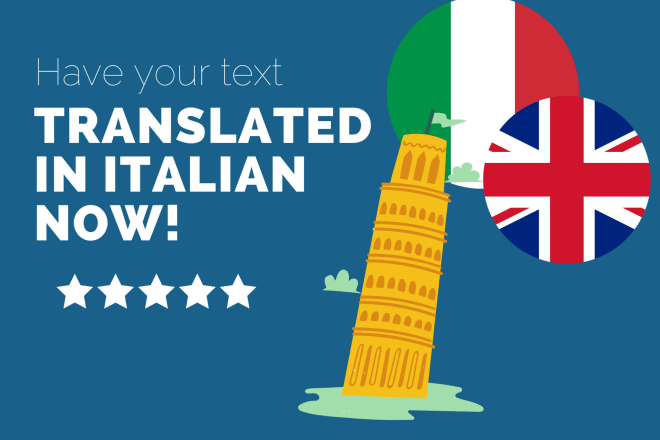 I will translate any english text in italian