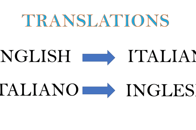 I will translate from english to italian and viceversa
