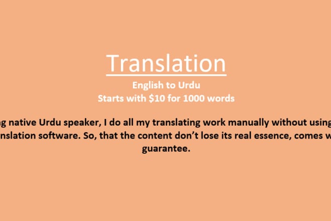 I will translate from english to urdu