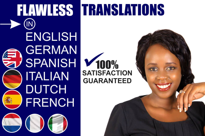 I will translate to english french german dutch italian and spanish