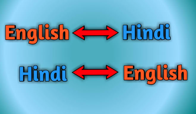 I will translation work from english to hindi