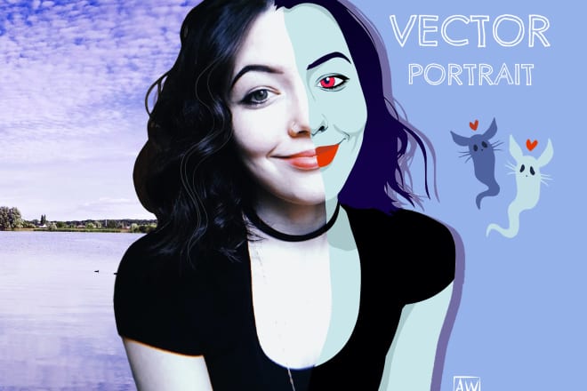 I will turn your portrait into a vector illustration or cartoon
