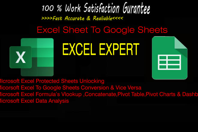 I will unlocked protected excel and convert it to google sheets
