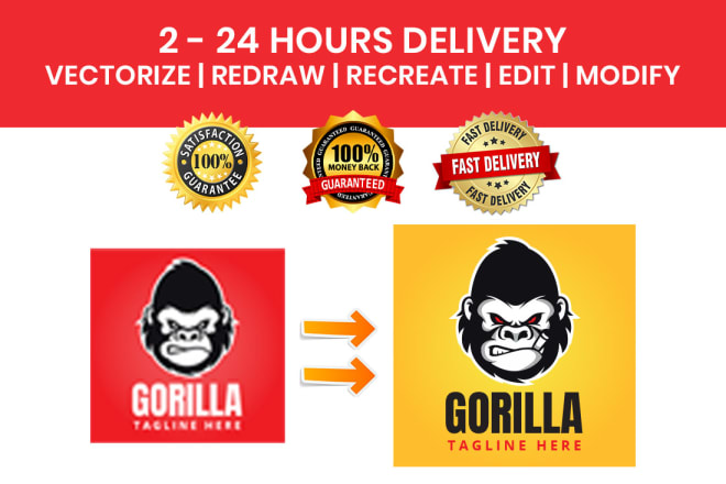 I will vectorize redraw recreate edit modify your logo or image