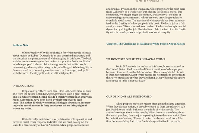 I will write a chapter or book summary