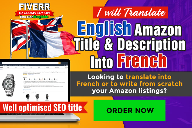 I will write amazon product listing translation english to french