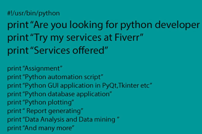 I will write assignment and project in python
