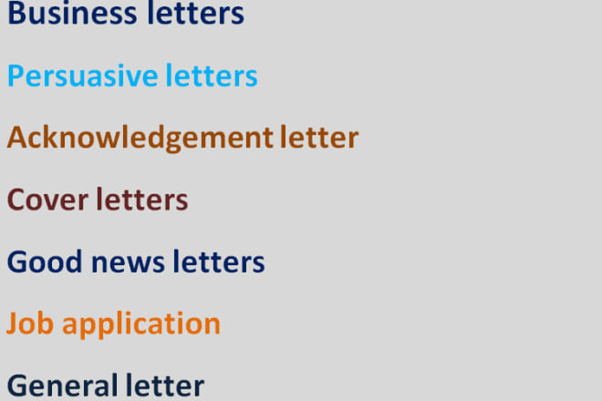 I will write business letters, cover letter and other letters
