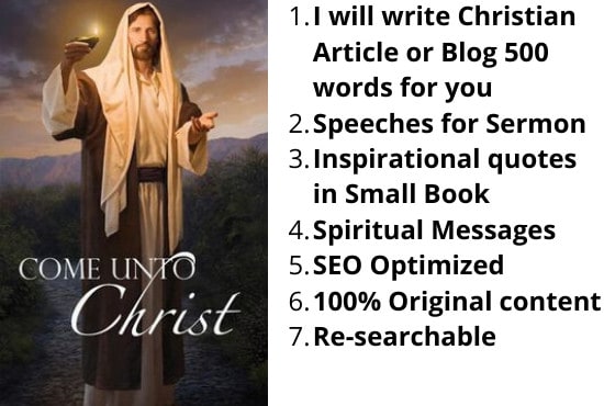 I will write christian article or blog 500 word spiritual growth