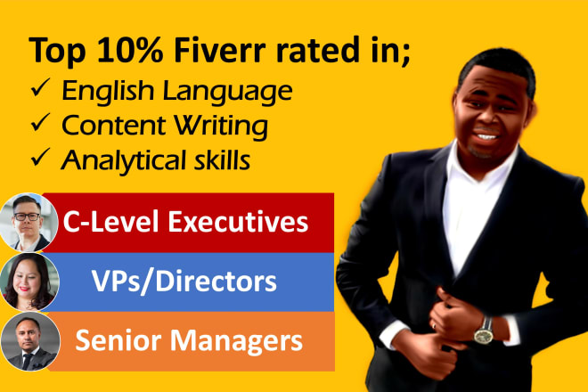 I will write senior, executive, svp,vp or director resume