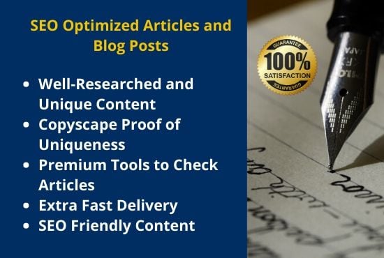 I will write SEO optimized articles in 24 hours