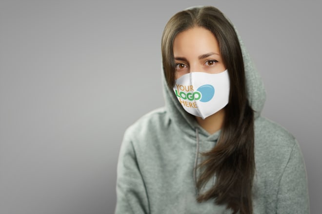 I will write your message or logo on a mask girl featuring