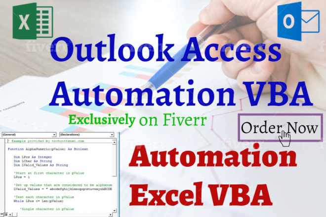 I will automate your task using vba programming excel, outlook and access etc microsoft