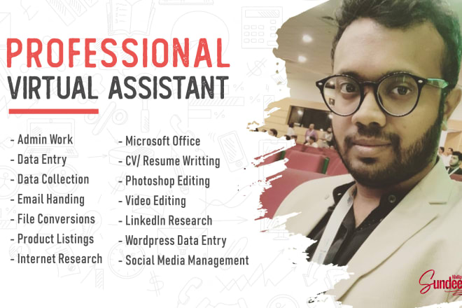 I will be your professional virtual assistant for any kind of work