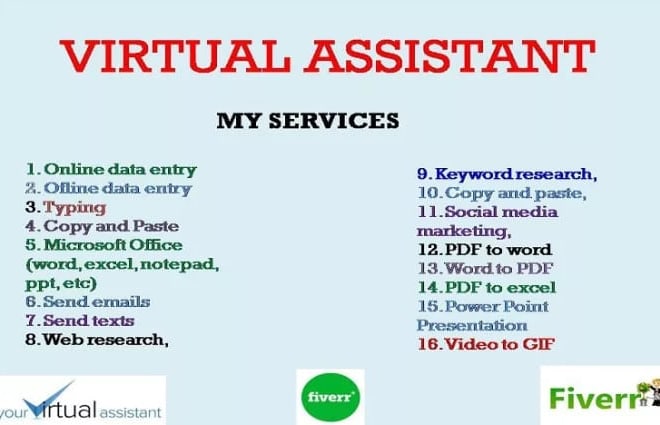 I will be your virtual assistance for your data entry typing work and data research