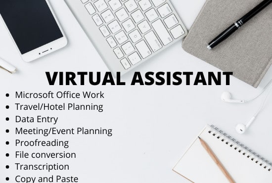 I will be your virtual assistant for data entry and admin support