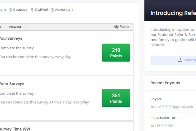 I will build a CPA reward script system for you