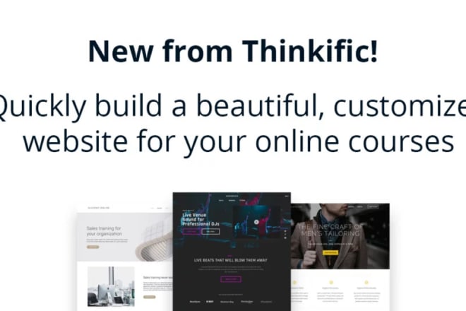 I will build and design your thinkific website, set up your courses on thinkific