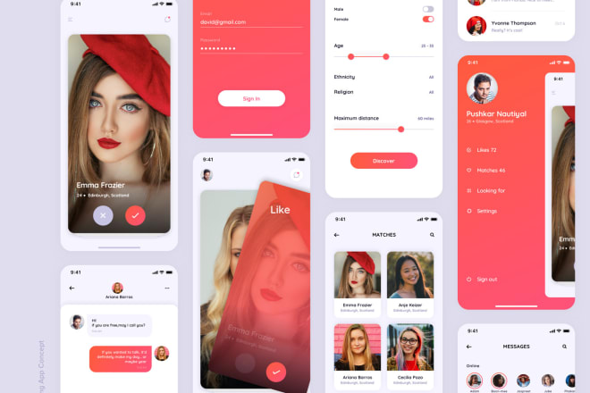 I will build dating app, mobile app design, video chat app, chatting app dating website