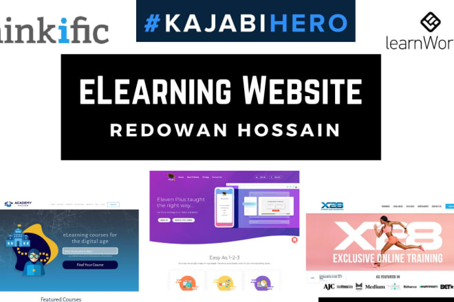 I will build your elearning website on teachable thinkific kajabi