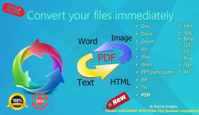 I will convert pdf to html pdf to word within 24h