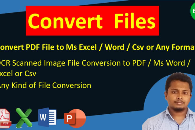 I will convert PDF to word, image to word or excel
