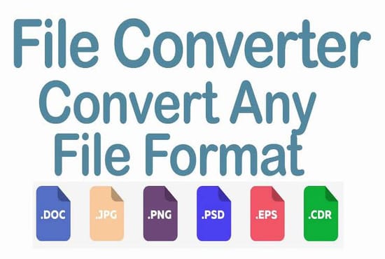 I will convert video file,text file XML,CSV,pdf,xlsx,mp4 to any format