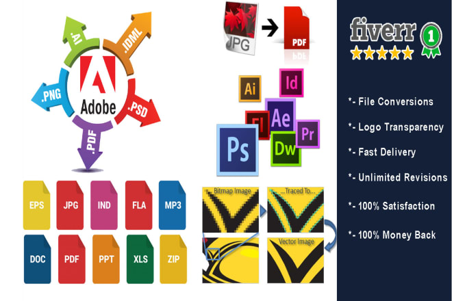 I will convert your logo, pdf, jpeg, png, ai, word files