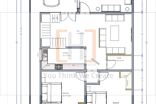 I will convert your sketch of layout into a 2d floor plan