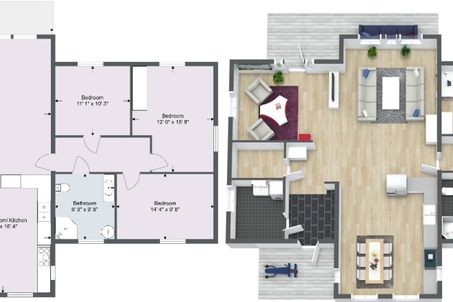 I will create 2d and 3d floor plans from matterport link