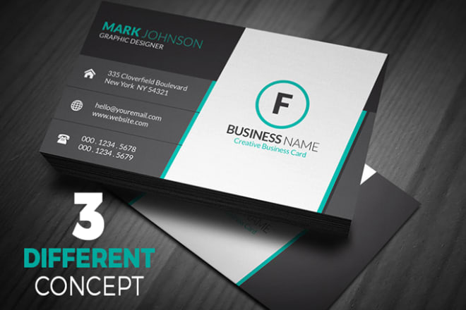 I will create 3 different double sided business card